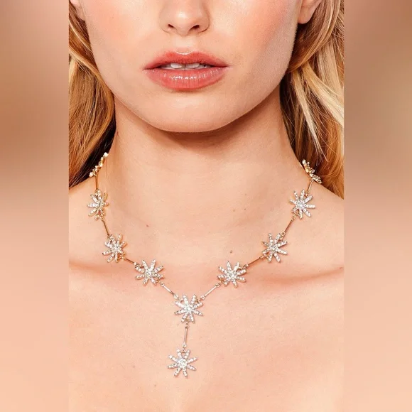 Star Drop Necklace Y Shape Statement Pendant Gold Jewelry Lariat Floral Charm 25 - Picture 16 of 17